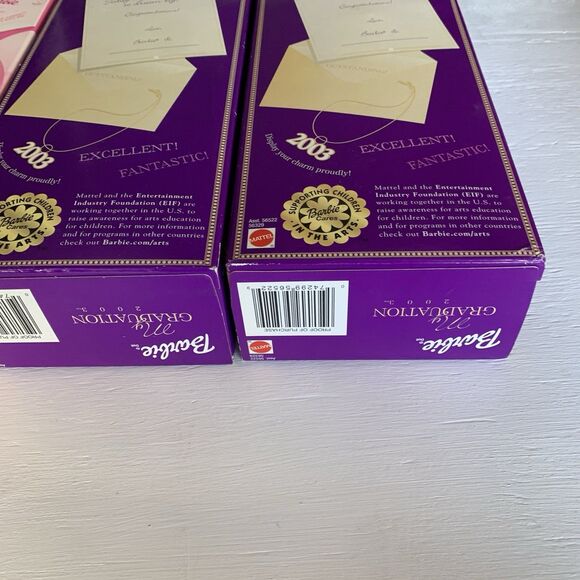 Barbie My Graduation 2003 Doll with Charm Mattel Black And Purple Lot Of 2 - Picture 7 of 8